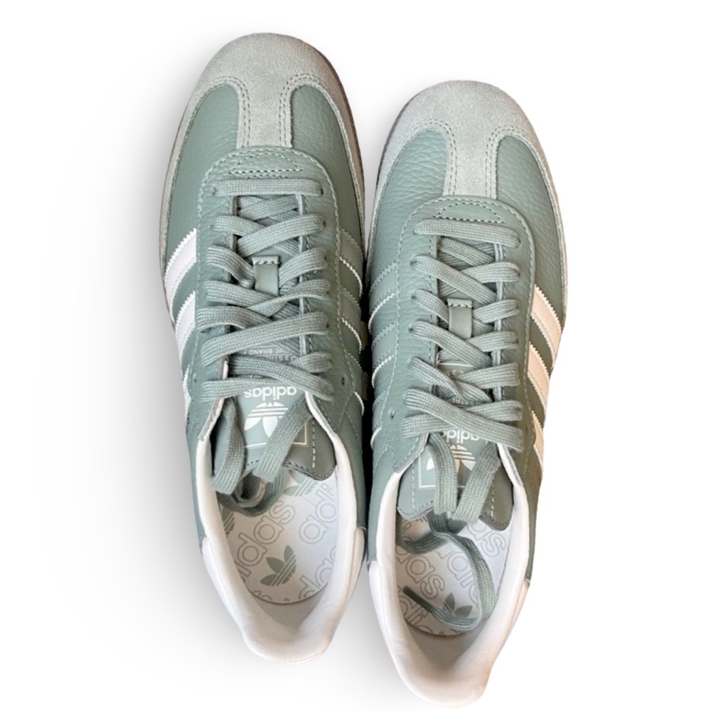 NEW! Adidas Samba OG Silver Green Gum Special Sneaker Women’s US Size 8 - Picture 3 of 10